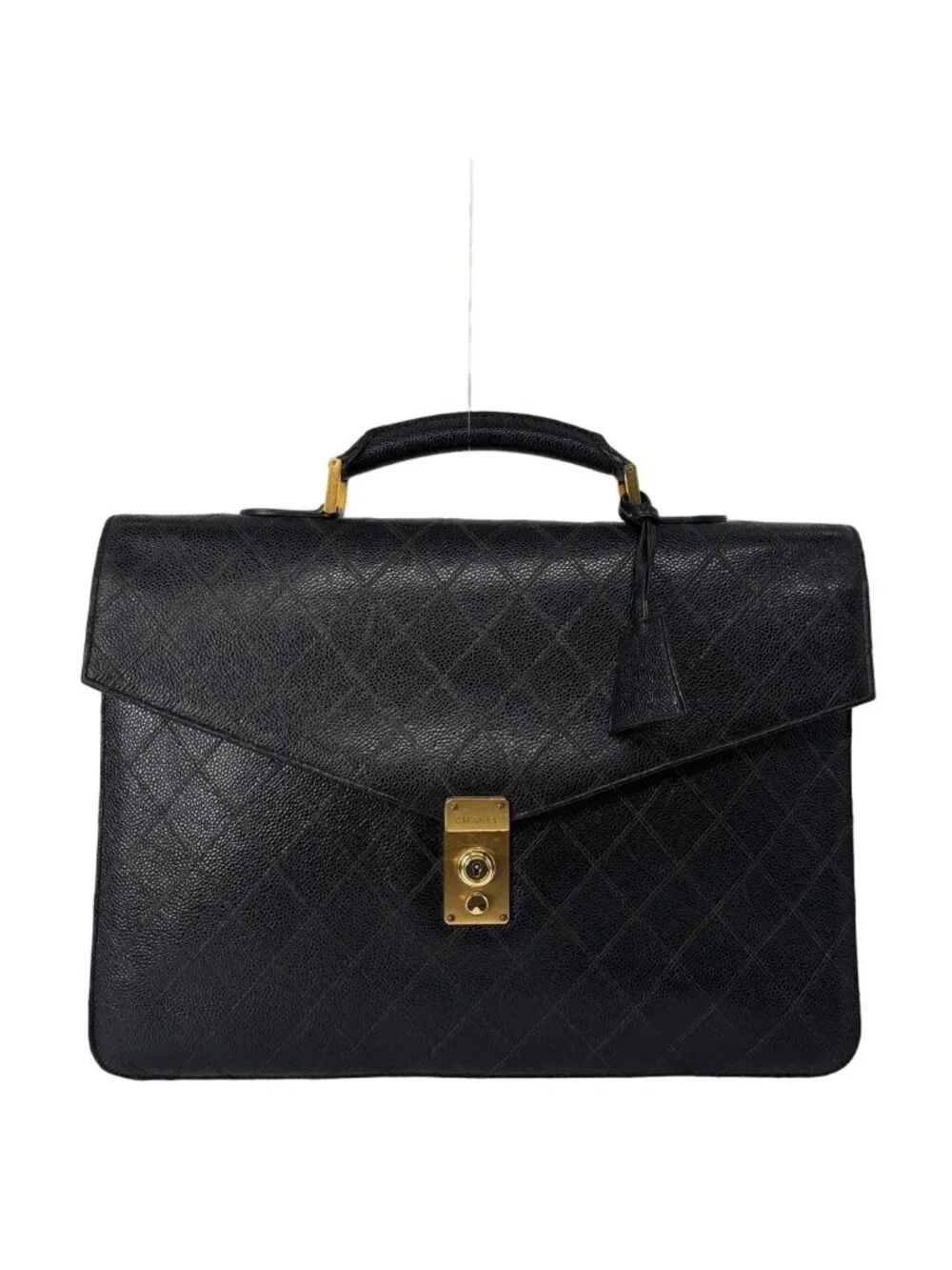 Chanel Bicolor Caviar Leather Business Briefcase Black